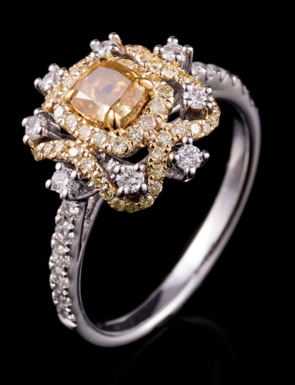 Appraisal: kt White and Yellow Gold and Diamond Ring center prong