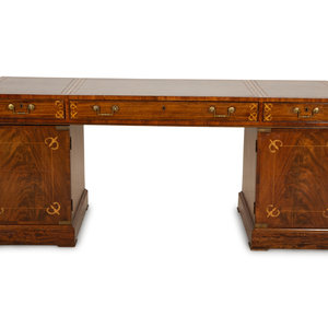 Appraisal: A Regency Pedestal Desk th Century Height x width x