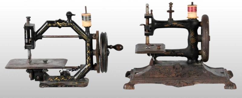 Appraisal: Lot of Cast Iron Child's Toy Sewing Machines Description Both