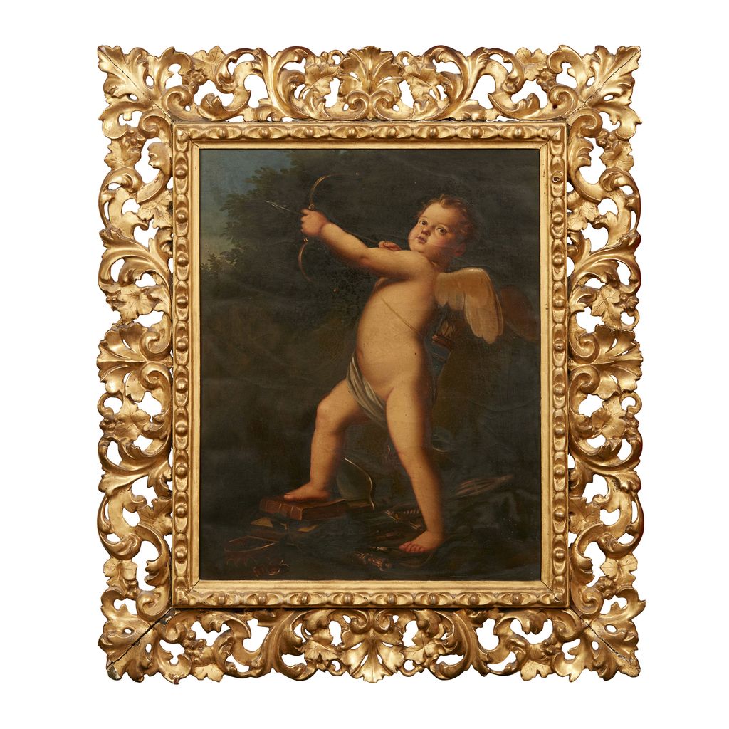 Appraisal: TH CENTURY FLORENTINE SCHOOL CUPID WITH HIS BOW AND ARROW