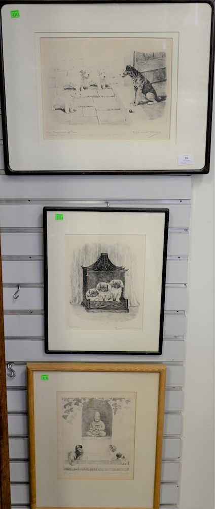 Appraisal: Three Marguerite Kirmse - etchings pencil signed and titled including