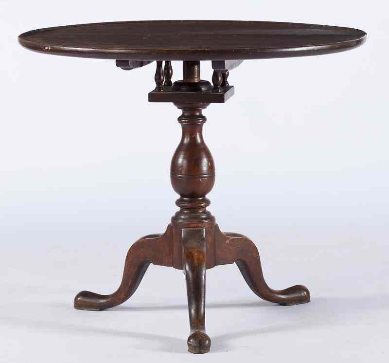 Appraisal: PA Queen Anne Tilt-Top Tea Table th century walnut the