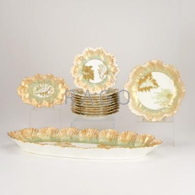 Appraisal: TRESSEMANN VOGT Dessert service thirteen pieces early th c large