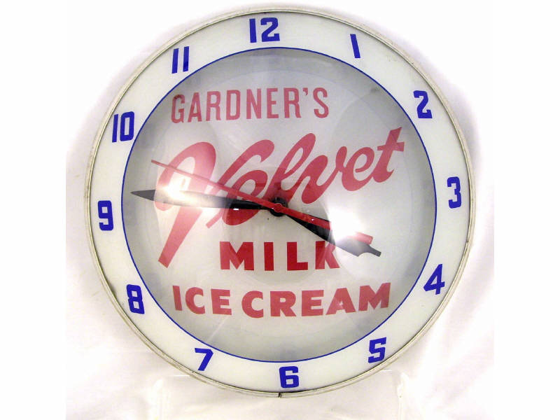 Appraisal: Gardner's Velvet Milk Ice Cream Bubble Face Clock Bubble face