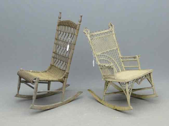 Appraisal: Lot early wicker chairs