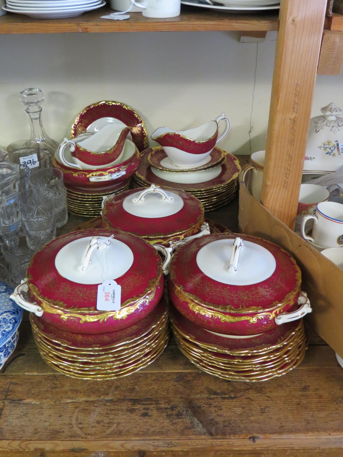 Appraisal: A Coalport dinner service forty-eight pieces including four covered entree