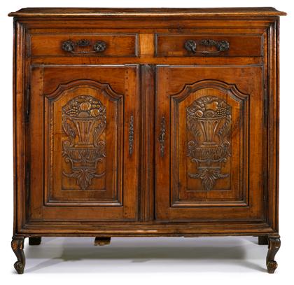 Appraisal: French provincial walnut buffet late th early th century