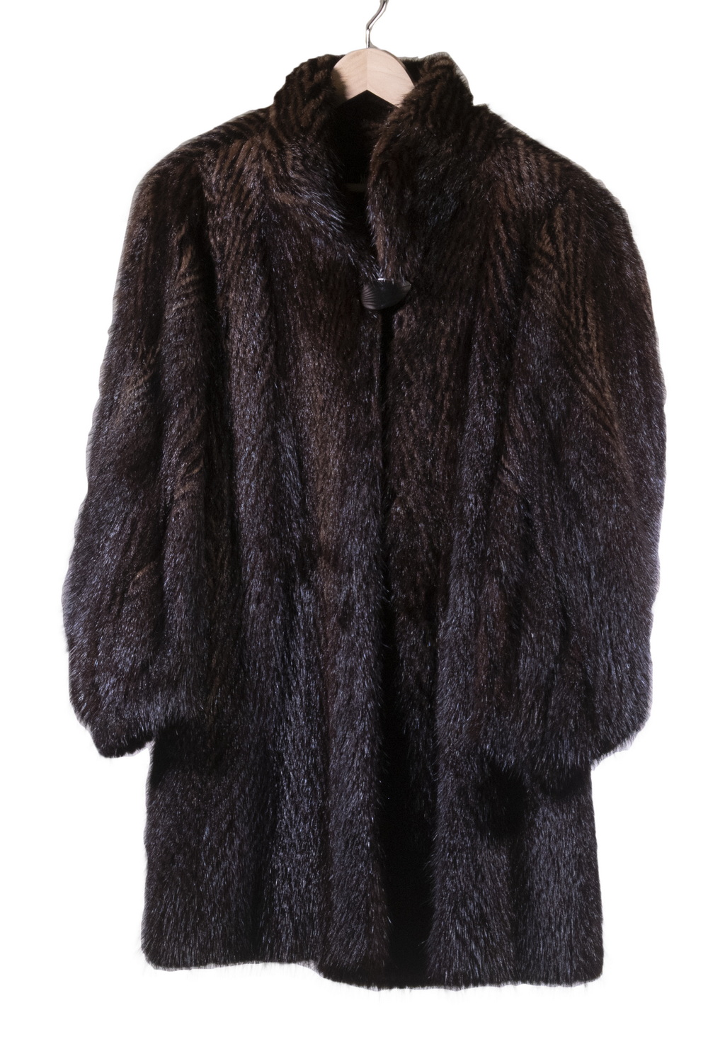 Appraisal: MUSKRAT FUR COAT Neiman Marcus length with pointed collar rayon