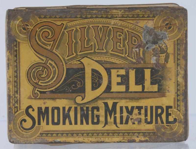 Appraisal: Silver Dell Square Corner Tobacco Tin Description Minor edge wear