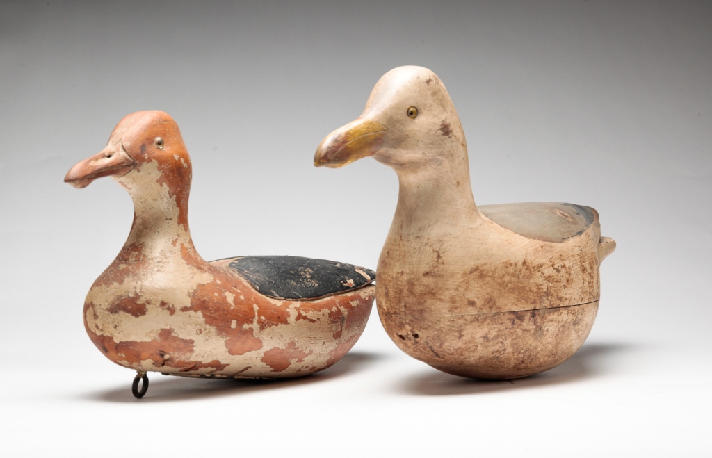 Appraisal: TWO AMERICAN SEAGULL DECOYS Second half th century Original paint