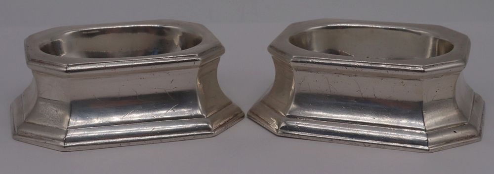 Appraisal: SILVER th C James Gould Silver Salt Cellars Pair of