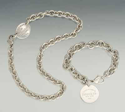 Appraisal: Return To Tiffany Silver Necklace and Bracelet Two pieces from