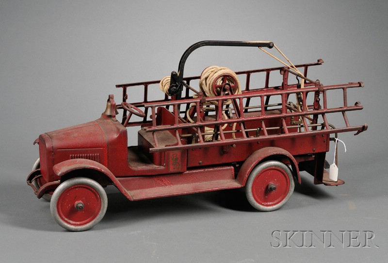 Appraisal: Buddy L Red-painted Steel Ladder Truck c s open cab