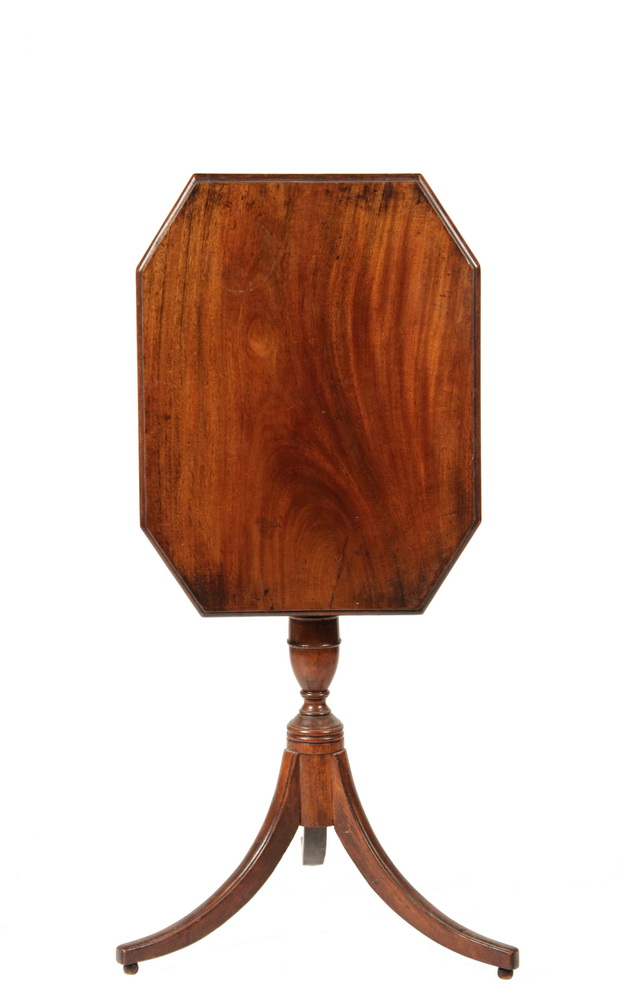 Appraisal: CANDLESTAND - Hepplewhite Period Mahogany Tilt Top Candle Stand with