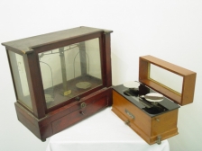 Appraisal: Two gold scales one in wooden cased and one in