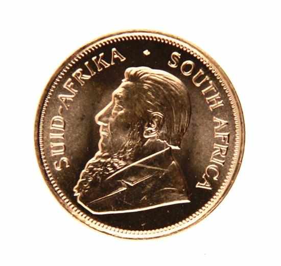 Appraisal: South African Krugerrand gold coin obverse with profile portrait of