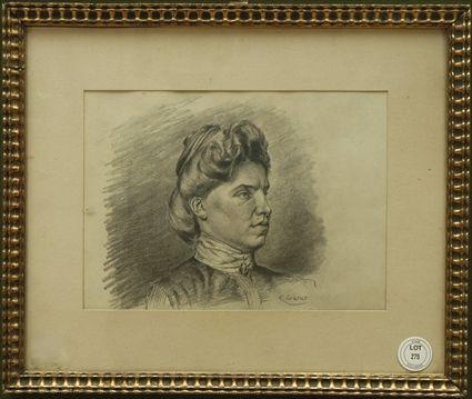 Appraisal: E Graner Portrait of a Lady Pencil on Paper