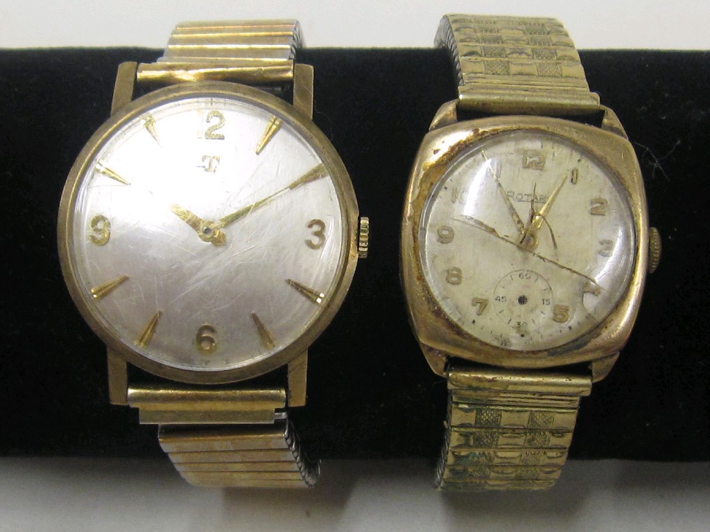 Appraisal: Lot comprising Gents ct gold Tissot wrist watch on expanding