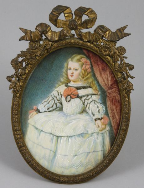 Appraisal: Miniature portrait of infanta Maria Margherita on ivory in gilt