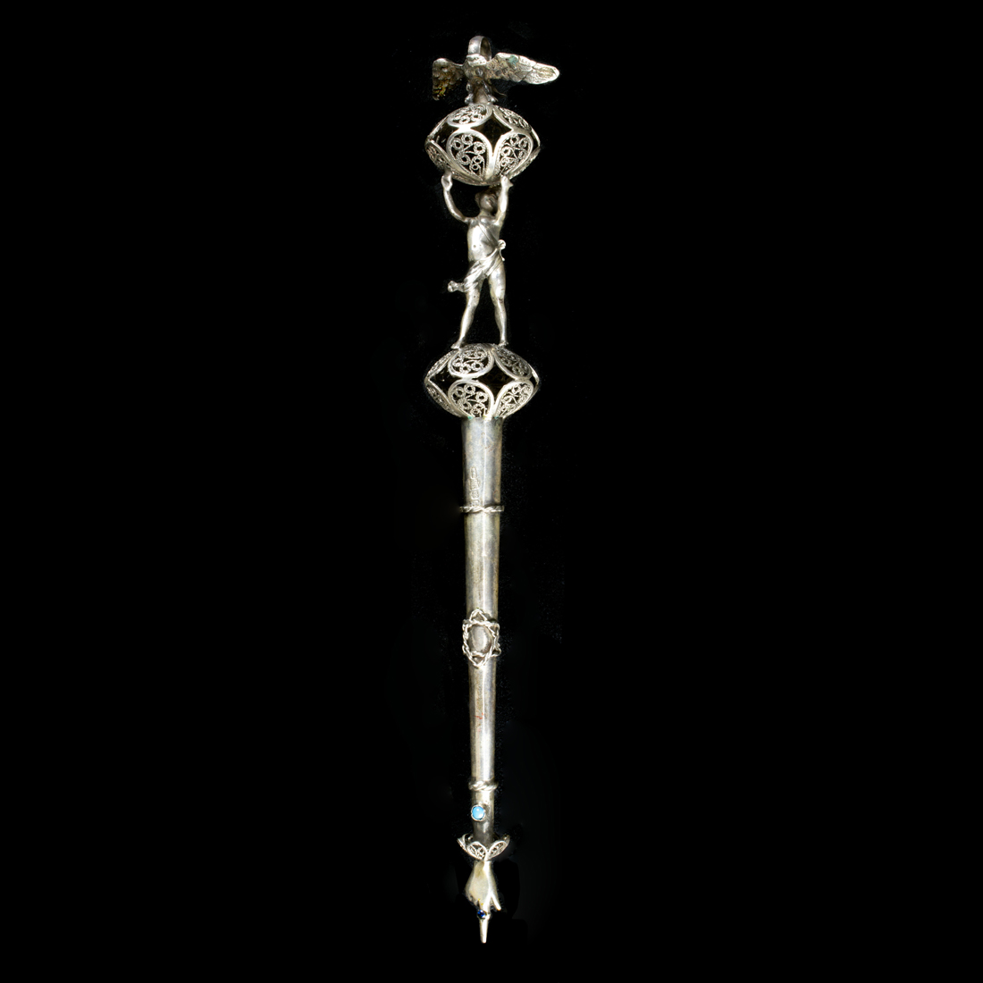 Appraisal: A RUSSIAN STANDARD SILVER TORAH POINTER CIRCA A Russian standard