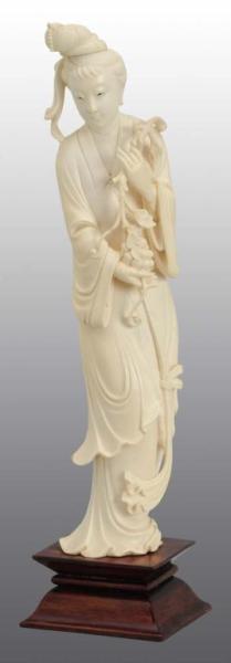 Appraisal: Ivory Figure of Chinese Lady Holding Grapes Description No damage