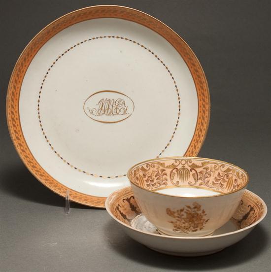 Appraisal: Chinese Export porcelain soup bowl and a cup and saucer