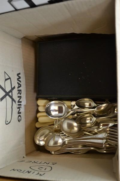 Appraisal: COLLECTION OF ASSORTED FLATWARE INCL A BOXED FRUIT SERVICE WITH