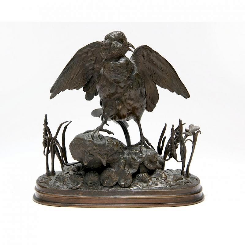 Appraisal: Ferdinand Pautrot French - Naturalist Bronze Bird th century cast