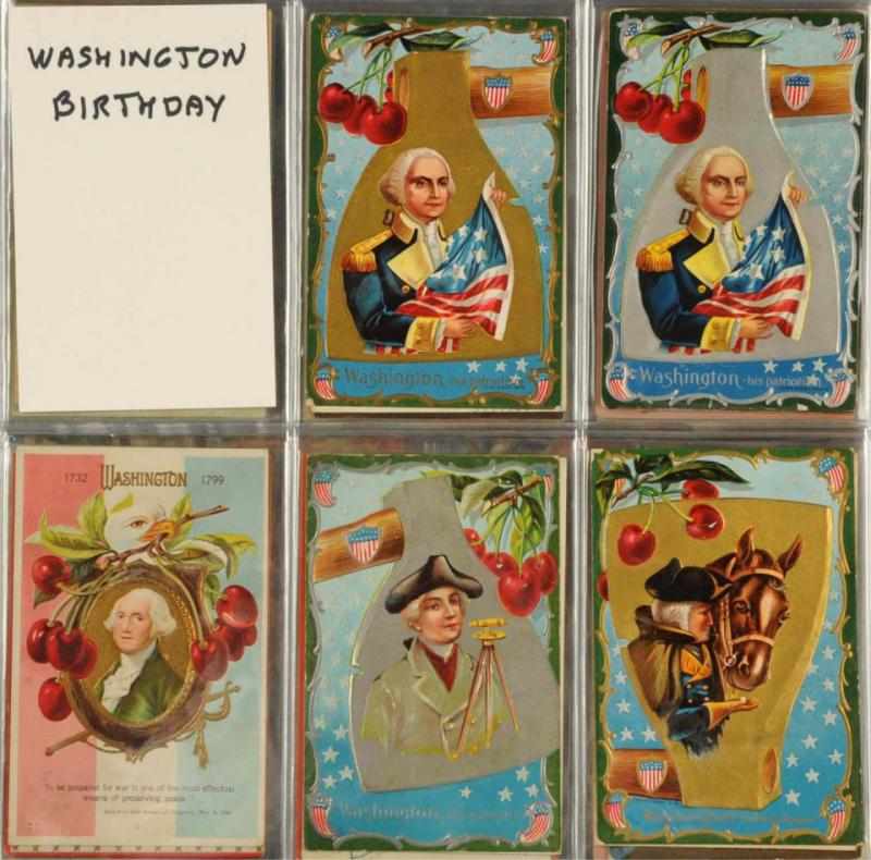 Appraisal: Lot of George Washington Patriotic Postcards Over Tucks Quite colorful