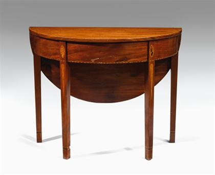 Appraisal: Federal inlaid mahogany card table baltimore - The demi-lune top