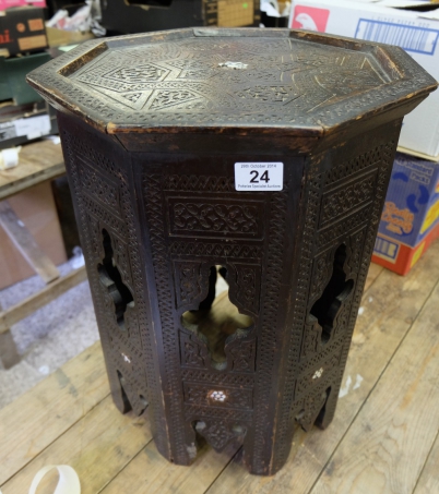 Appraisal: Victorian side table in an Islamic design some damage to