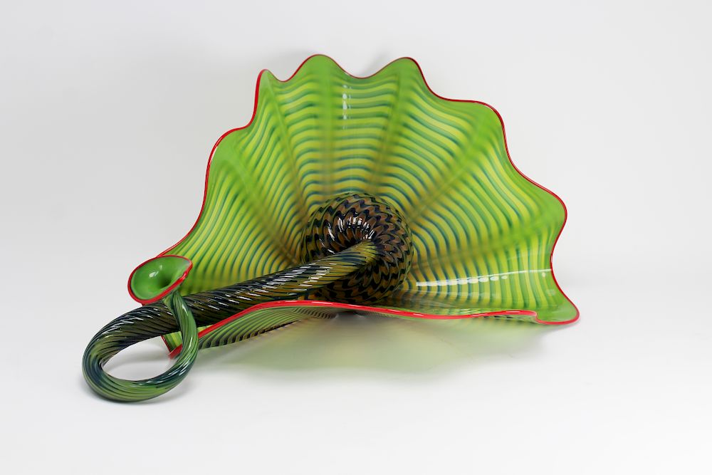 Appraisal: Dale Chihuly American b Two Chartreuse Dale Chihuly American b