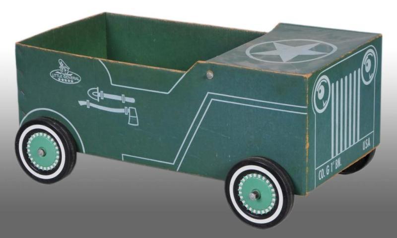 Appraisal: Cardboard Boxcar Jeep Pedal Car Description s General Box Company