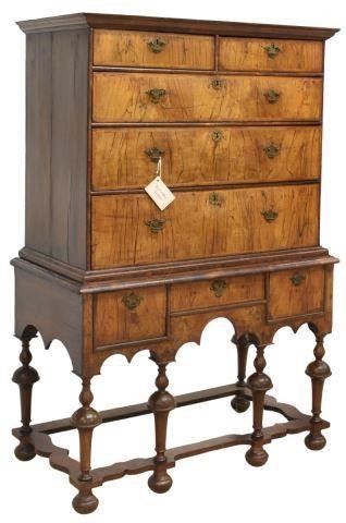 Appraisal: English William and Mary style chest on stand th c