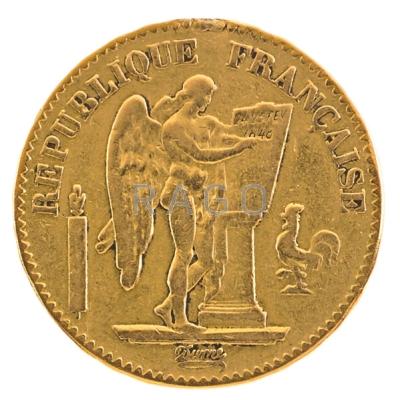 Appraisal: -A GOLD FRANCS Paris Angel G Condition Report