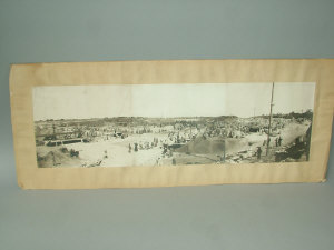 Appraisal: A th century black and white panoramic photo of a