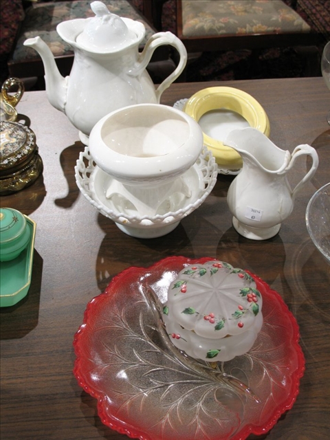 Appraisal: LOT MISC GLASS PORCELAIN