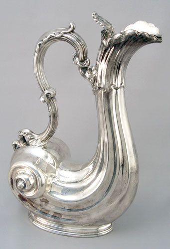 Appraisal: WALKER HALL SHEFFIELD SILVERPLATE WINE JUG Unique dramatic form design