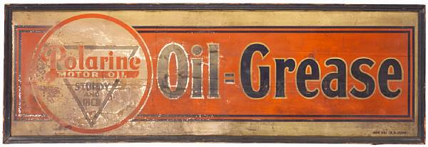 Appraisal: A large wood framed Polarine Oil-Grease sign fair condition x