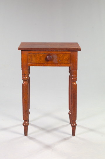 Appraisal: American Vernacular Walnut Work Table mid- th century of Sheraton