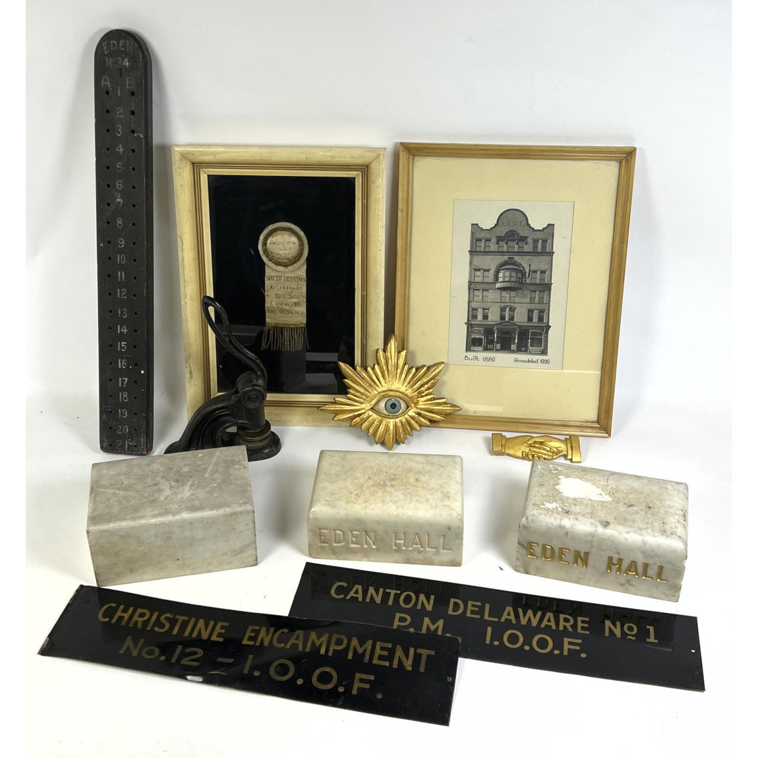 Appraisal: pc signs and emblems seal from Odd Fellows Eden Lodge