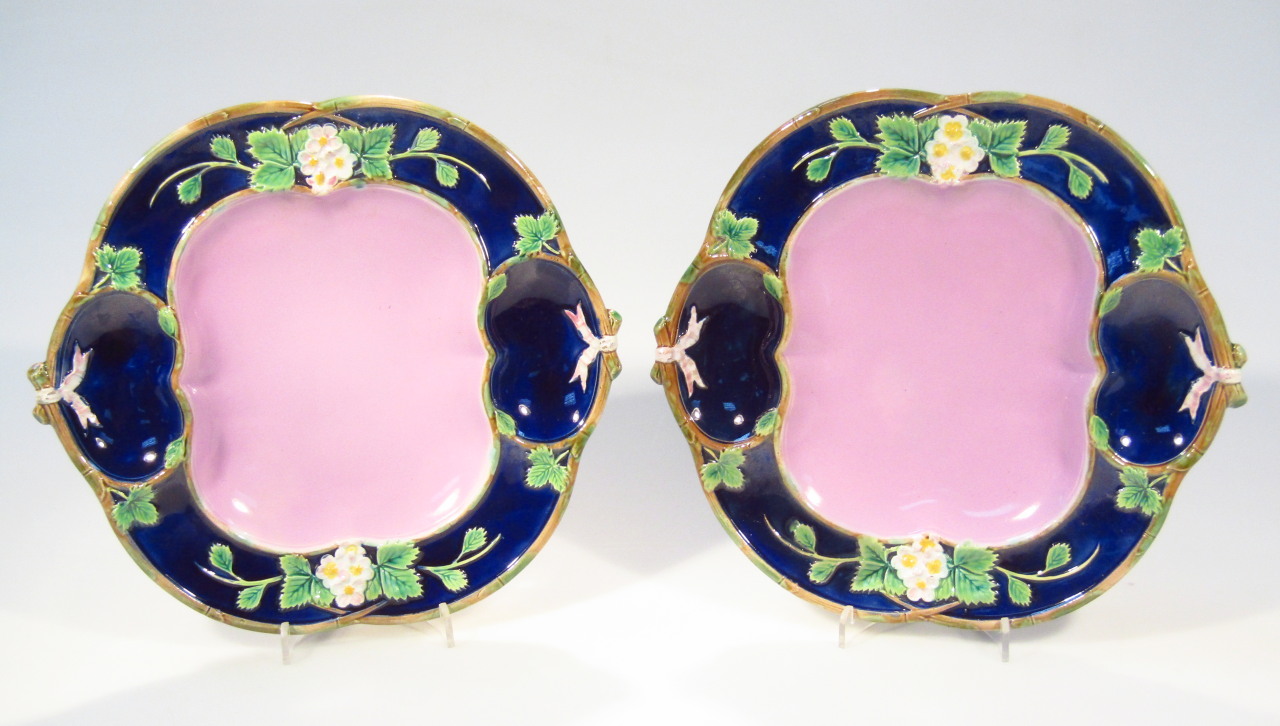 Appraisal: A pair of late thC Majolica serving plates each of