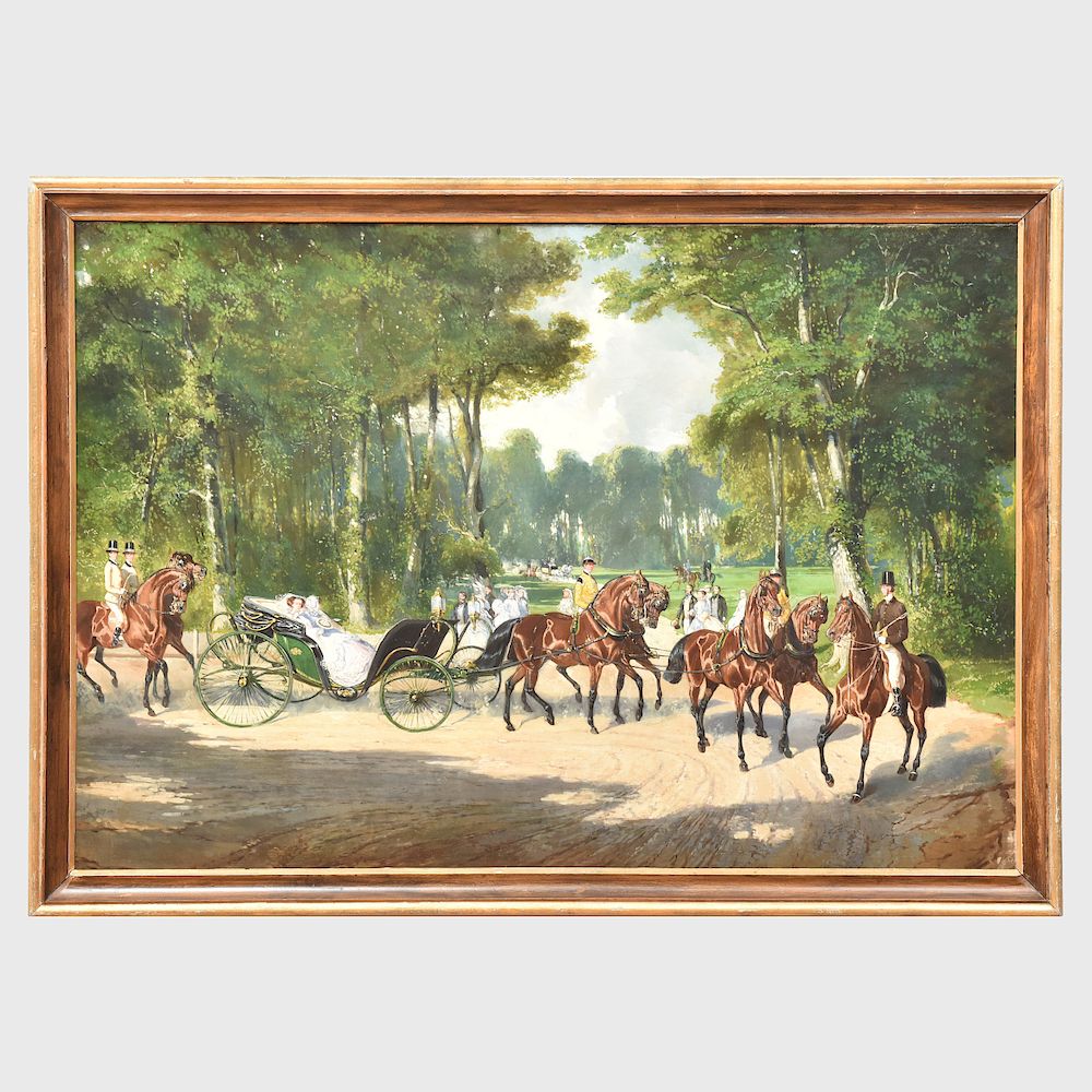 Appraisal: Circle of Pierre Alfred Dedreux - A Royal Procession in