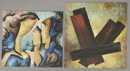 Appraisal: Richard Rychtark th C Sixteen Abstract Compositions Mixed media on