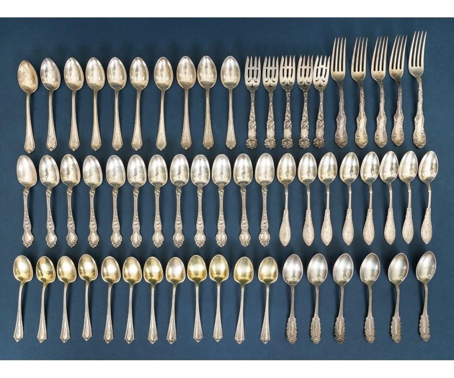 Appraisal: Sterling silver flatware various patterns Largest fork l Total troy