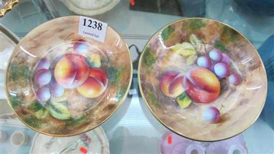 Appraisal: PAIR OF ROYAL WORCESTER HAND PAINTED AND SIGNED FRUIT AND