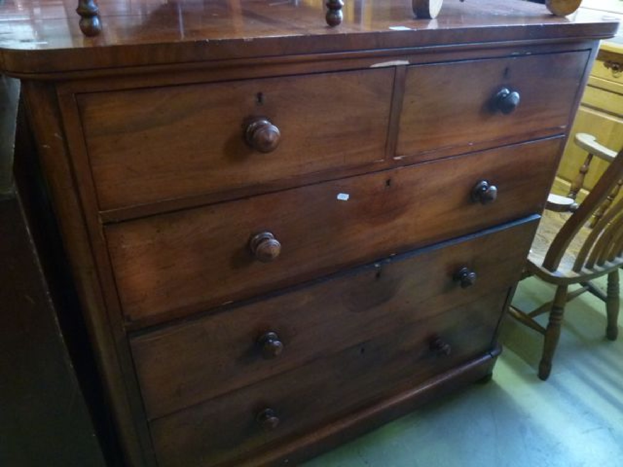 Appraisal: A Victorian mahogany bedroom chest of three long and two