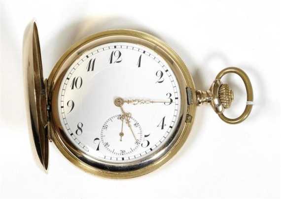 Appraisal: SAVONNETTE POCKET-WATCH GENEVA WATCH ca Gold-plated metal Polished rolled-gold case