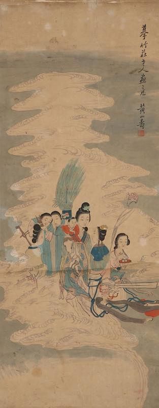 Appraisal: A CHINESE SCHOOL HAND PAINTED SCROLL A CHINESE SCHOOL HAND