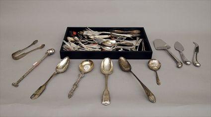 Appraisal: Group of American and English Silver and Silver-Plate Flatware Articles